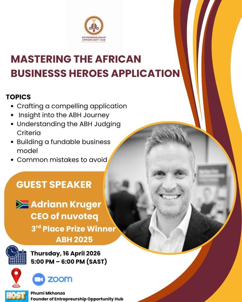 Adriaan Kruger on mastering the Africa's Business Heroes application